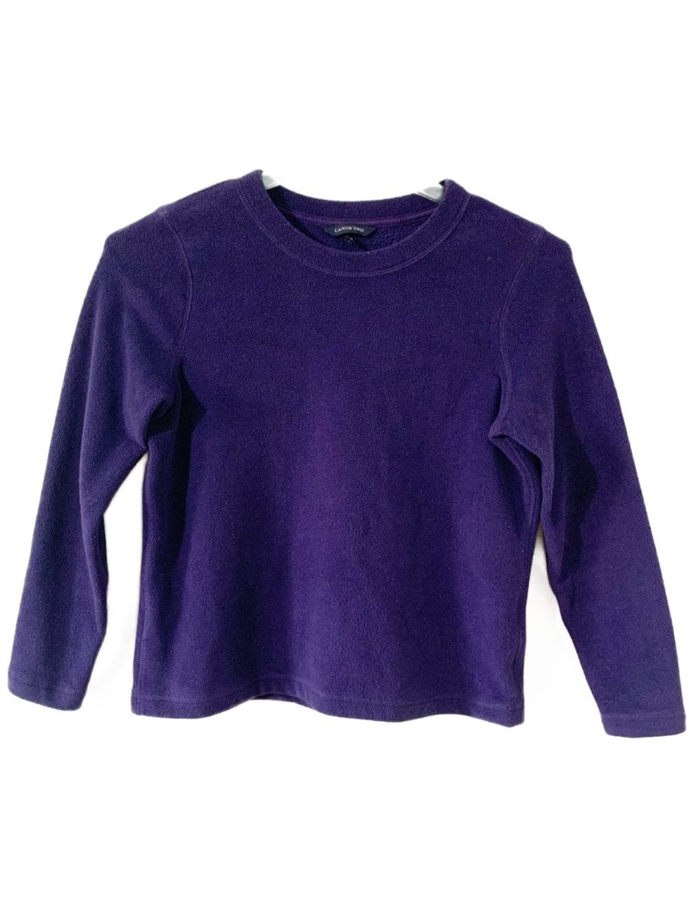 Lands’ End Fleece Pullover Long Sleeve Crewneck Sweater Sweatshirt Purple 🟪